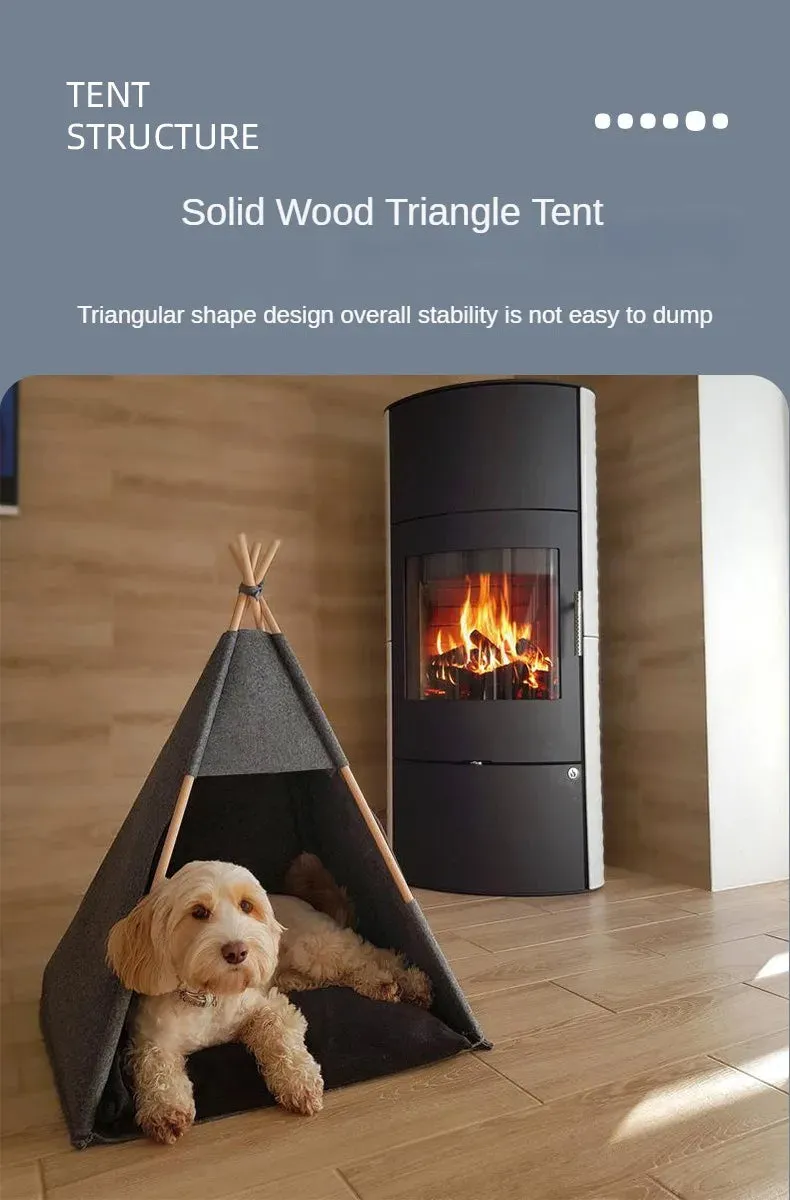 Dog Tent Soft Bed Can Be Disassembled Washed Solid Wood Support Comfortable Dog Beds House Cat Villa Pet Products Supplies