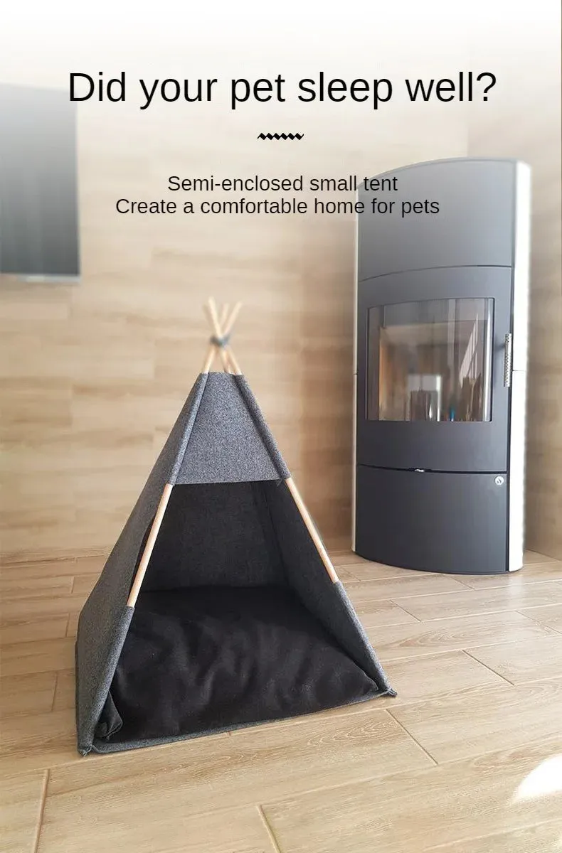 Dog Tent Soft Bed Can Be Disassembled Washed Solid Wood Support Comfortable Dog Beds House Cat Villa Pet Products Supplies