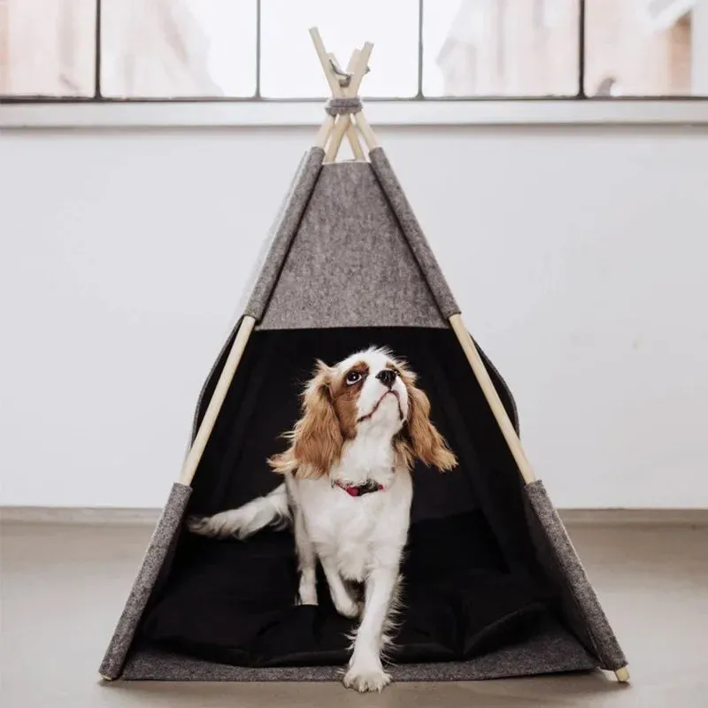Dog Tent Soft Bed Can Be Disassembled Washed Solid Wood Support Comfortable Dog Beds House Cat Villa Pet Products Supplies