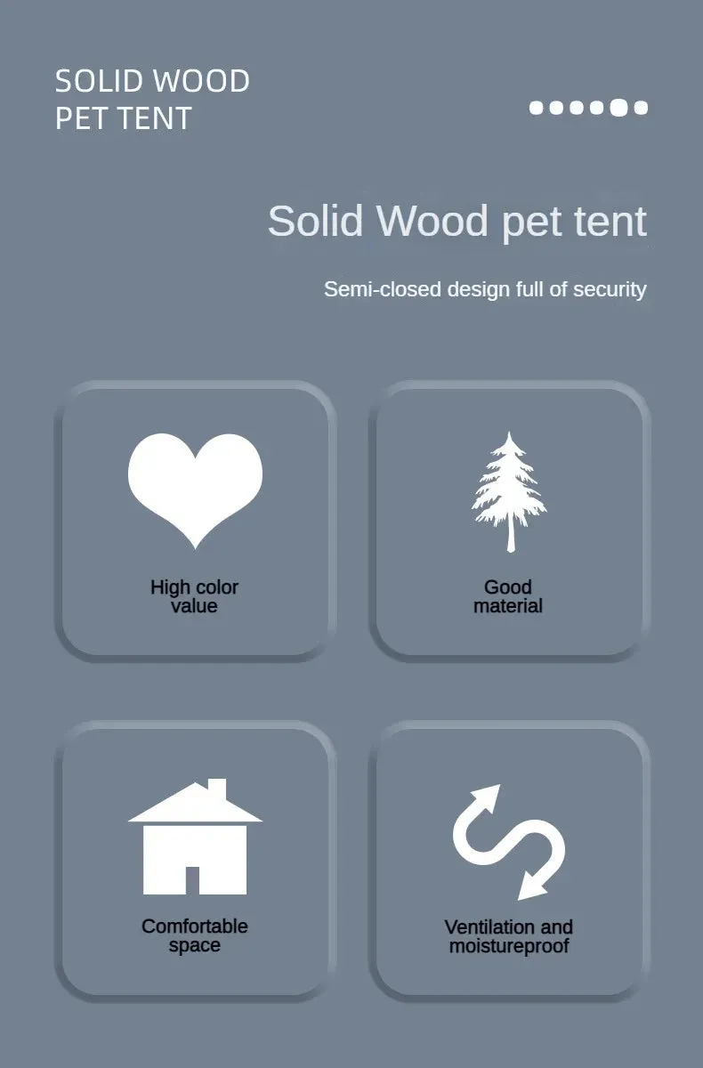 Dog Tent Soft Bed Can Be Disassembled Washed Solid Wood Support Comfortable Dog Beds House Cat Villa Pet Products Supplies