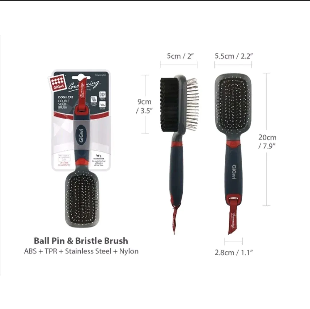 Double Sided Brush Nylon Bristles & Pins For Dogs And Cats