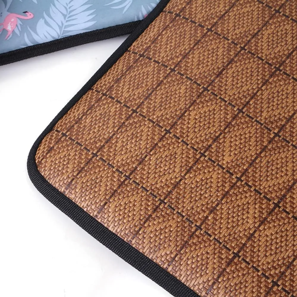 Double Sided Pet Self Cooling Mat,Summer Reusable Pet Blanket Pads Sleeping Cushion Washable Foldable Bamboo Fiber Bed Mats for Cats Puppy Dogs(Cat Print,M)