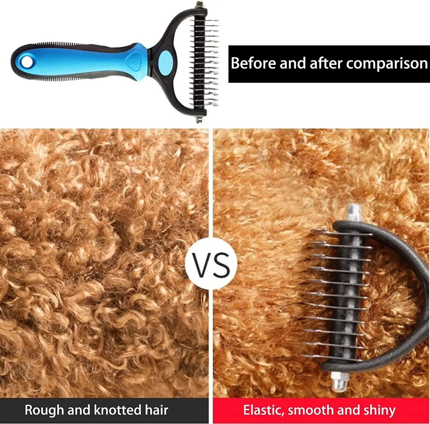 Double Sided Shedding Pet Grooming Brush