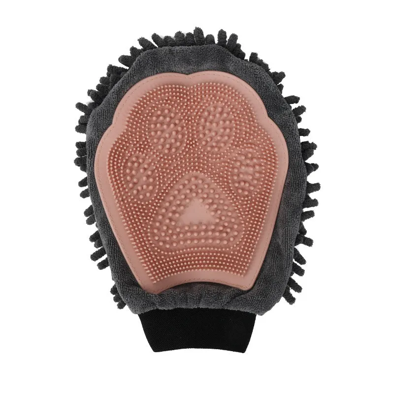 Dual-Sided Pet Bathing Brush and Grooming Glove