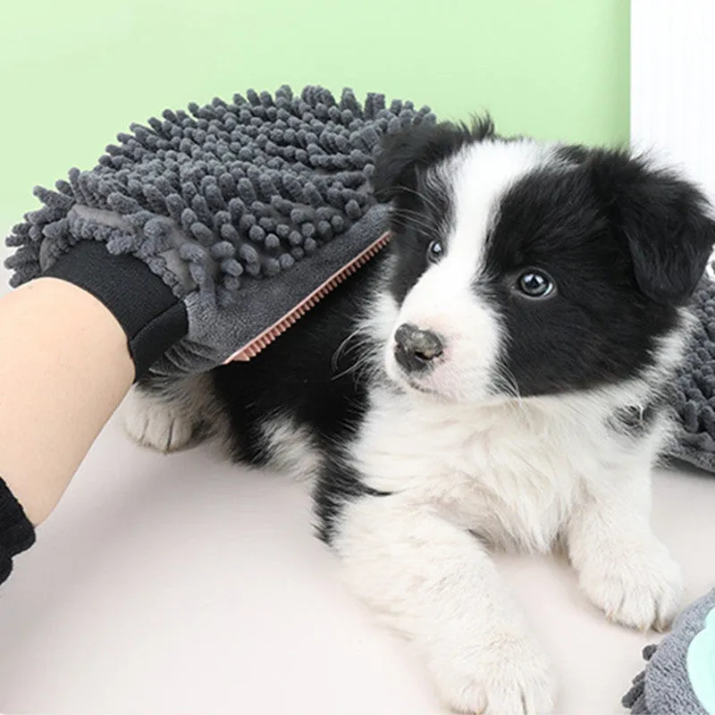 Dual-Sided Pet Bathing Brush and Grooming Glove