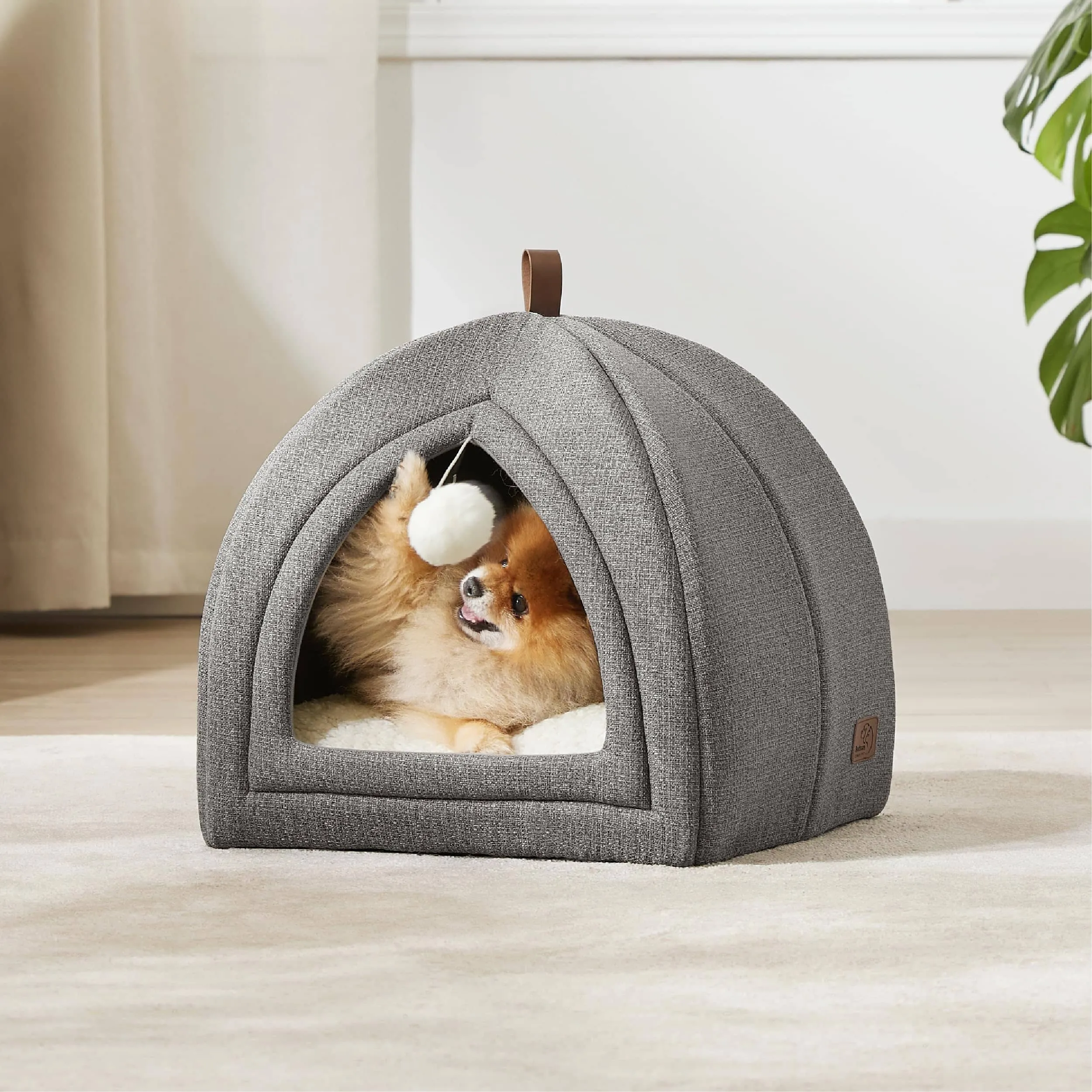 Faux-Linen Cat Dog Tent
