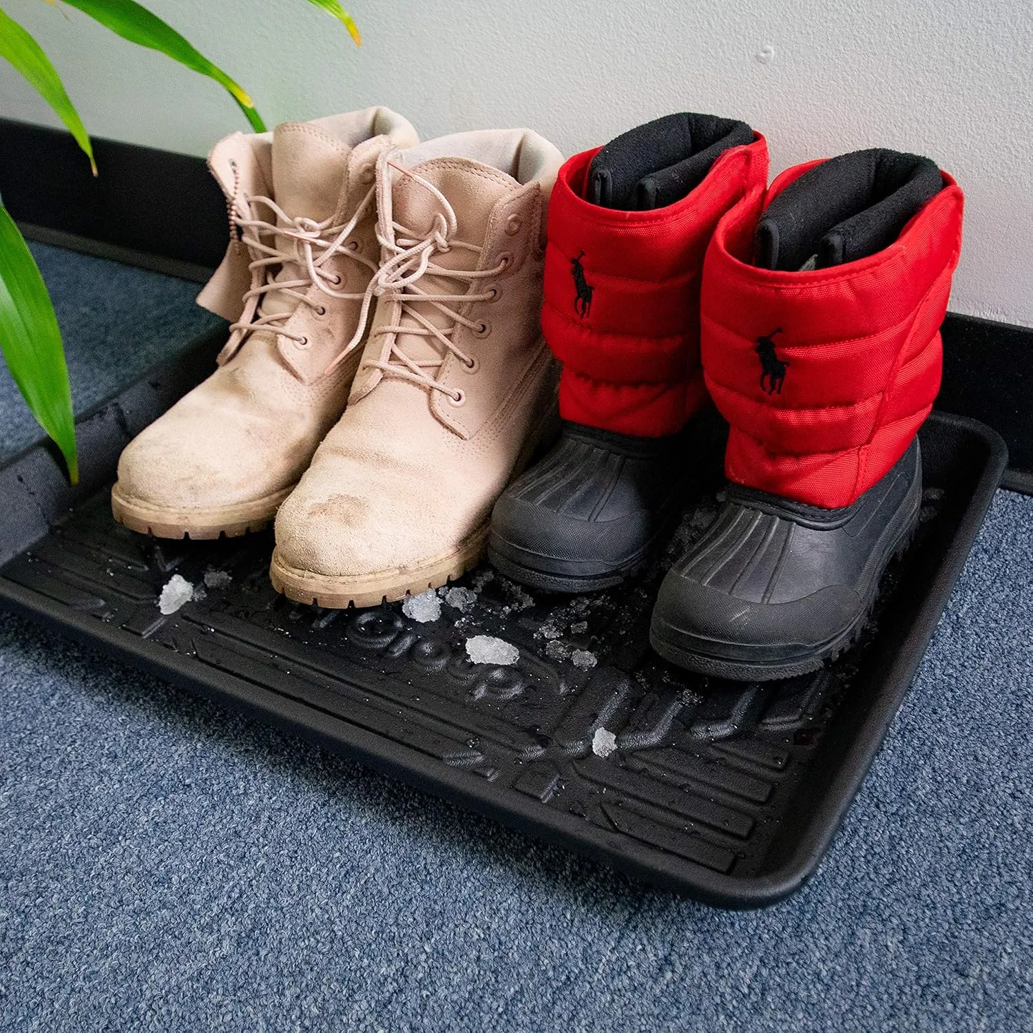 FH Group Climaproof for All Weather Protection Black Multi-Purpose Pet Feeding Bowl Tray, Dog Bowl Tray, Boot Tray, Shoe Tray, Great for Entryway or Garage 20