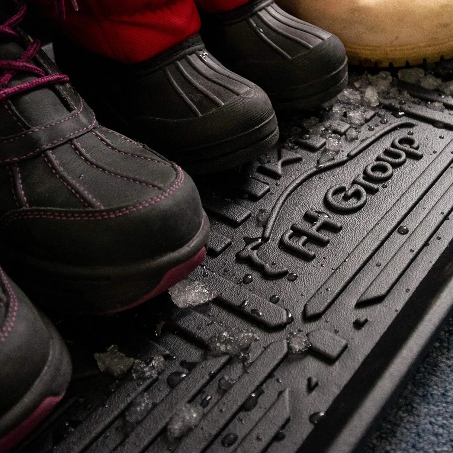 FH Group Climaproof for All Weather Protection Black Multi-Purpose Pet Feeding Bowl Tray, Dog Bowl Tray, Boot Tray, Shoe Tray, Great for Entryway or Garage 20