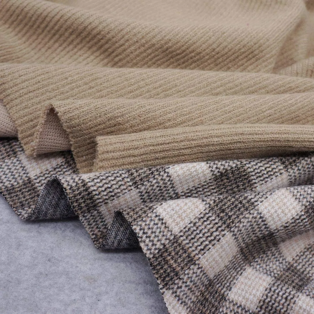 Fitwarm Tartan Plaid Dog Hoodie, Knitted Dog Clothes for Small Dogs Boy, Pet Sweatshirt, Knitted Sweater, Beige, Large