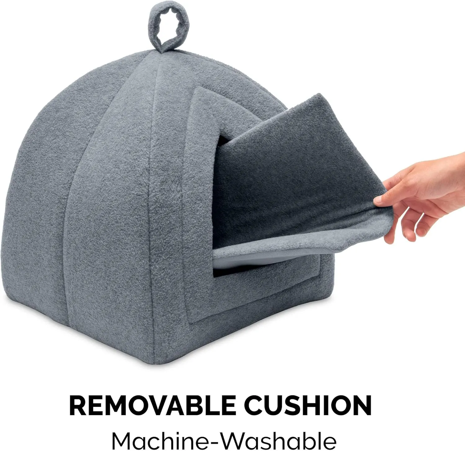 Furhaven Cat Bed Cave For Indoor Cats And Small Dogs Heather Gray Small