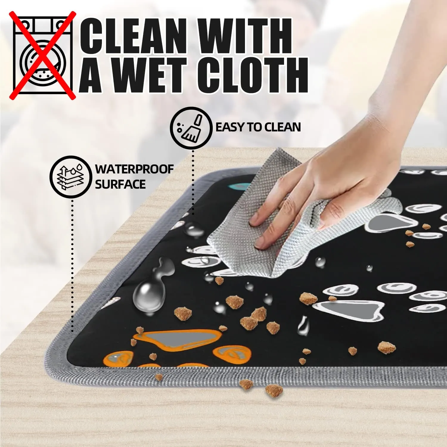 Furrybaby Pet Heating Pad, Waterproof Dog Heating Pad Mat for Cat with 5 Level Timer and Temperature, Pet Heated Warming Pad with Durable Anti-Bite Tube Indoor for Puppy Dog Cat (Black Paw, 17" X 17")