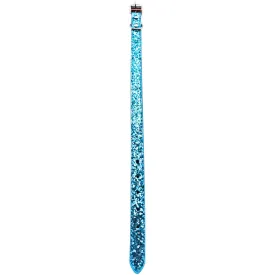Glitter Dog Collar Medium Blue - Adjustable Sparkly Durable Pet Accessory