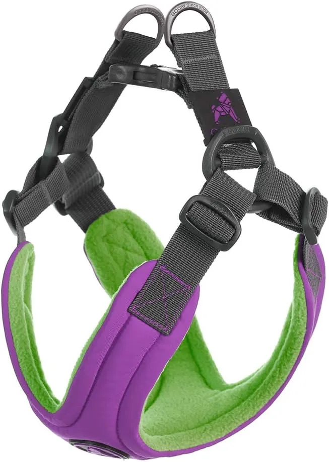 Gooby Escape Free Memory Foam Harness - Purple, Medium - No Pull Step-in Small Dog Harness with Four Point Adjustment - Perfect on The Go Dog Harness for Medium Dogs No Pull and Small Dogs