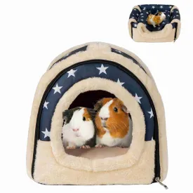 Guinea Pig Hideout，Bunny Bed, Small Animal Bed, Small Animal Bed, 1 Pack (BlueStars)