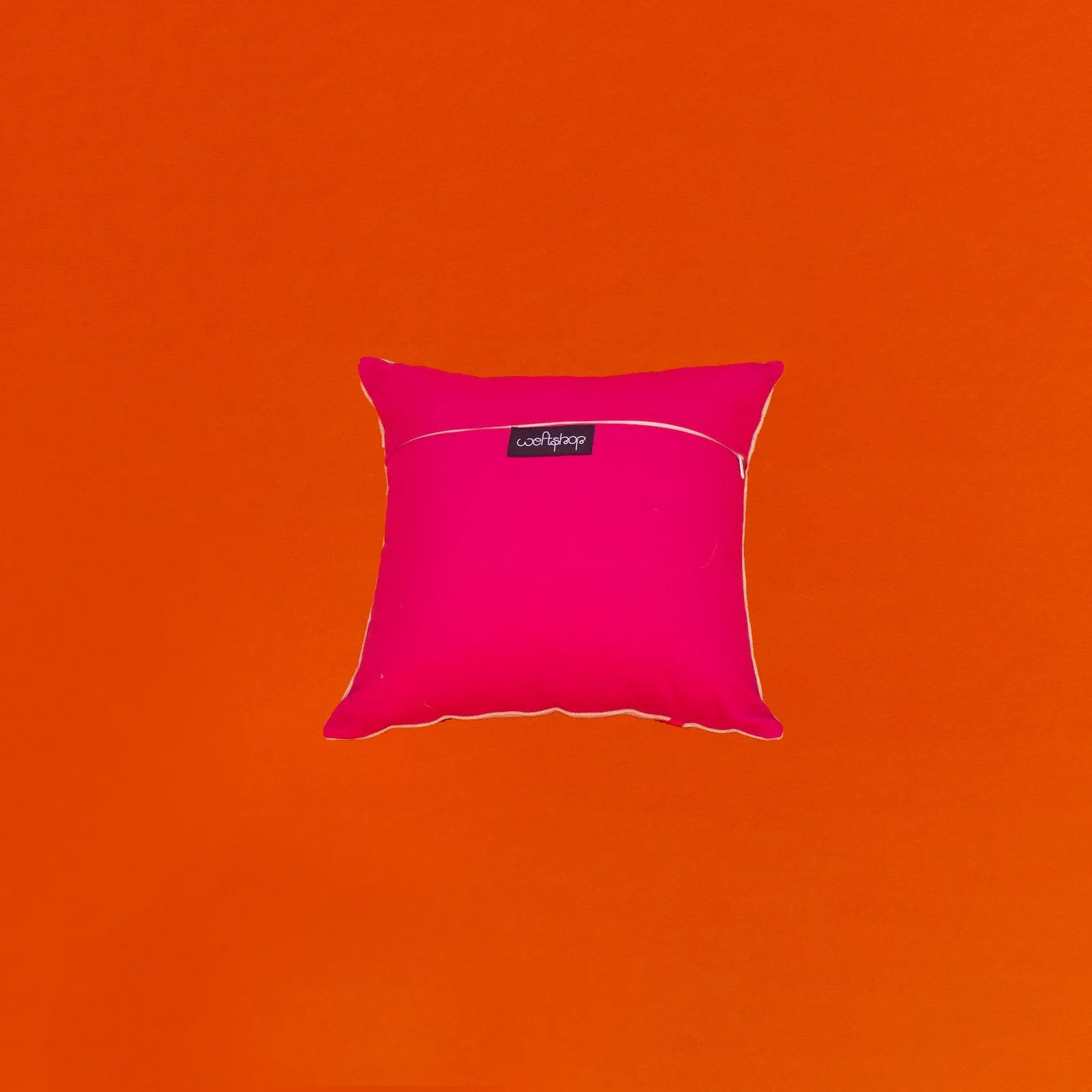Gumnut Leaf Cushion in Aqua and Hot Pink