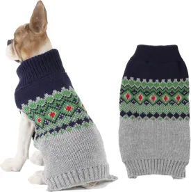 HAPEE Dog Xmas Sweaters - Grey Santa Puppy Clothes for Ugly Christmas Dog Sweaters