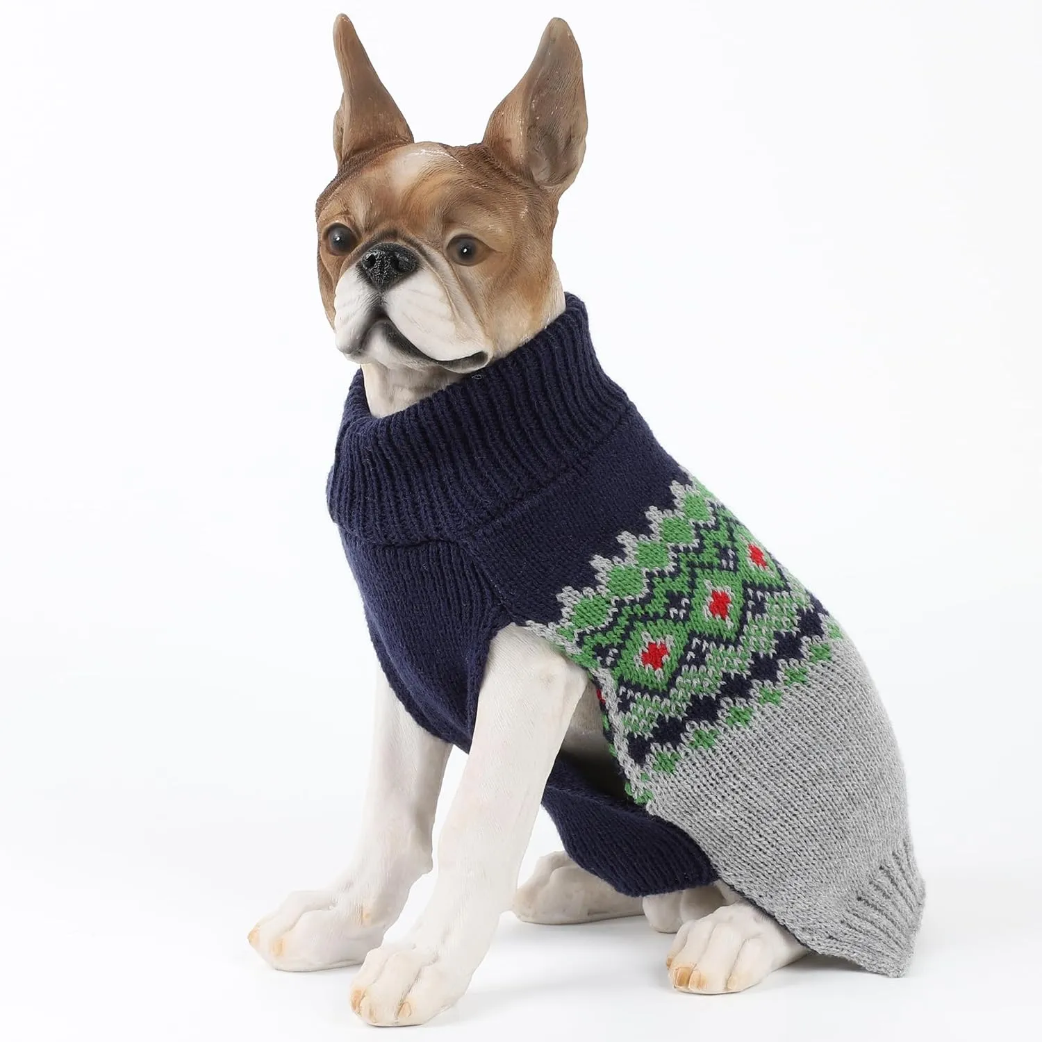 HAPEE Dog Xmas Sweaters - Grey Santa Puppy Clothes for Ugly Christmas Dog Sweaters