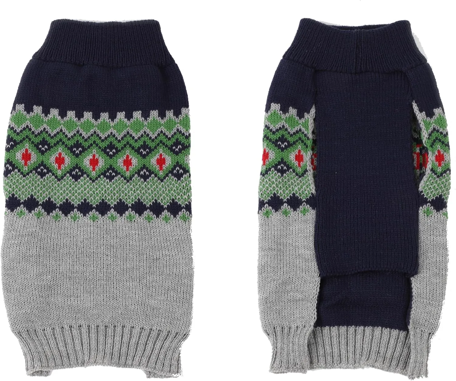 HAPEE Dog Xmas Sweaters - Grey Santa Puppy Clothes for Ugly Christmas Dog Sweaters