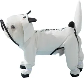 HDKUW Small Dog Raincoat & Rain Shoes Set,Full-Coverage Reflective Dog Jacket with D-Ring,Dogs Raincoat with Rain Boots Set for Puppy Small Dogs Panda XL