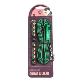 HiDREAM Rainbow Mini Dog Collar & Leash Set (Green)