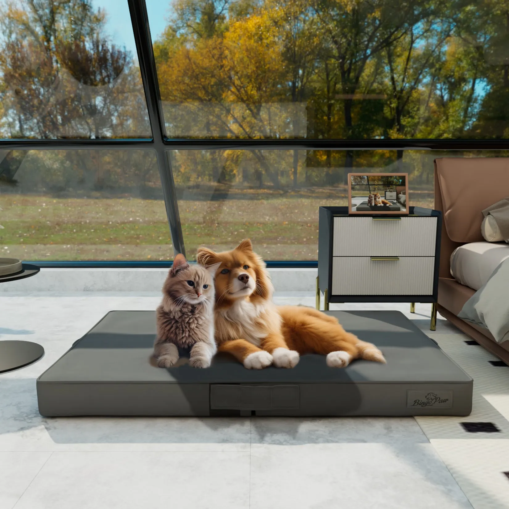 Innovative Pet Bed: Waterproof Dog Pet Pillow Bed Microfiber Leather Orthopedic 3D Superfiber Cushion Foldable Washable