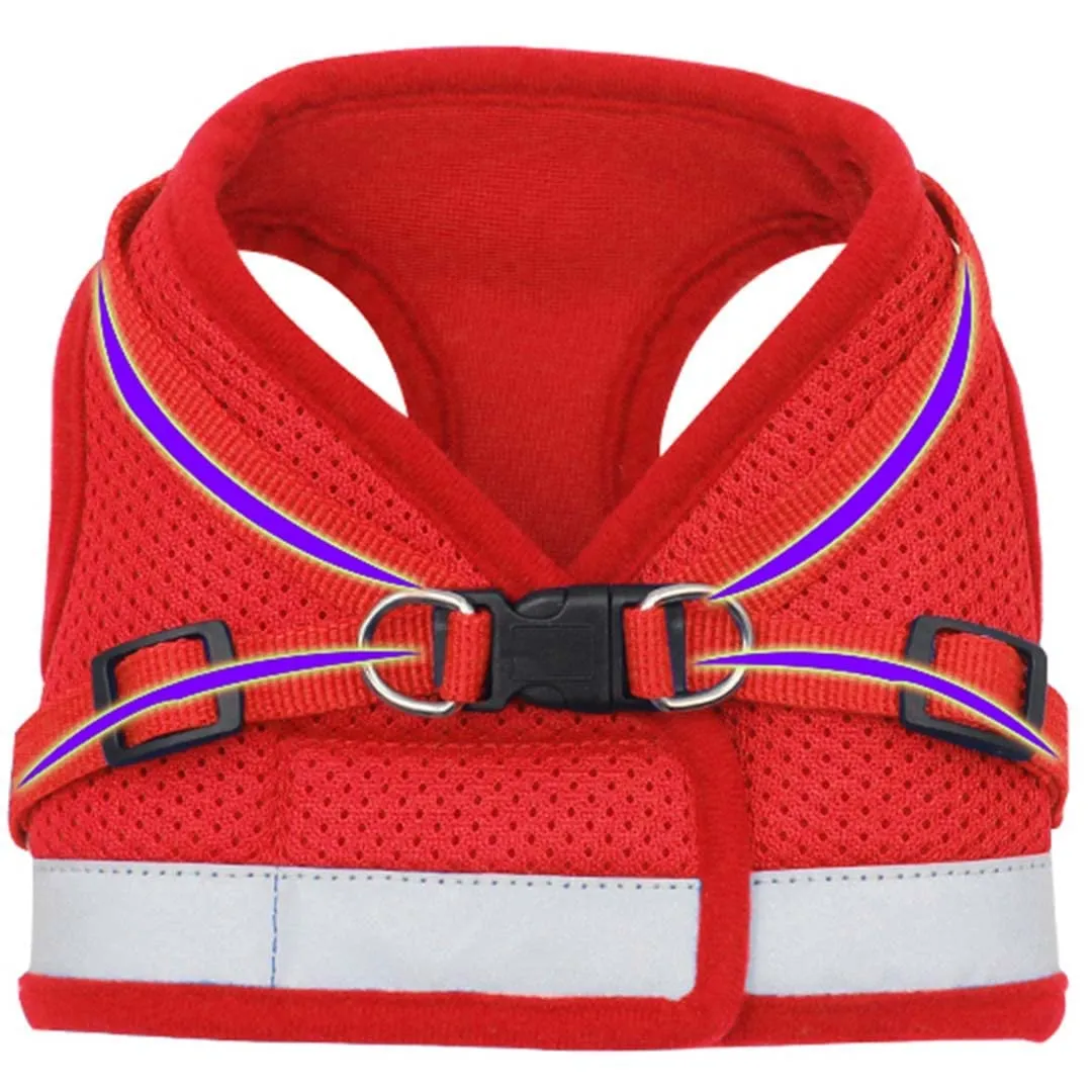 Kuber Industries 1 Double Hook Leash & 2 Dog Chest Harness with Nylon Leash I Strong Dog Rope Leash with Padded Handle | Adjustable Soft Padded and Breathable Dog Vest for Easy Control (Red, XL)