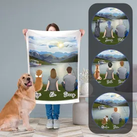 Lake & Boat Personalized Fleece Blanket