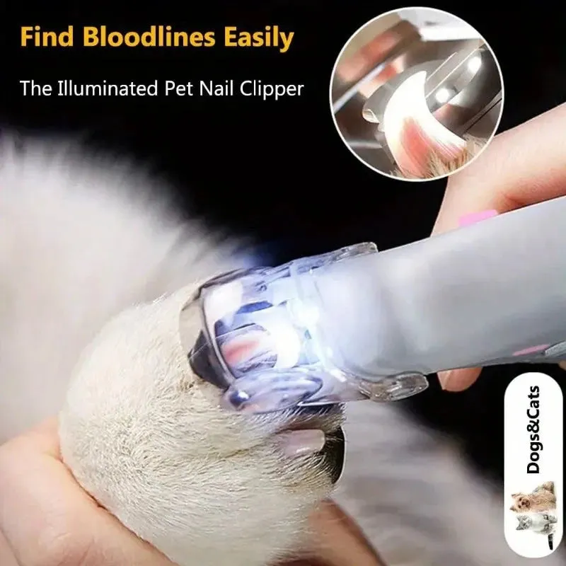 LED Light Pet Nail Clippers with Illumination for Safe Trimming