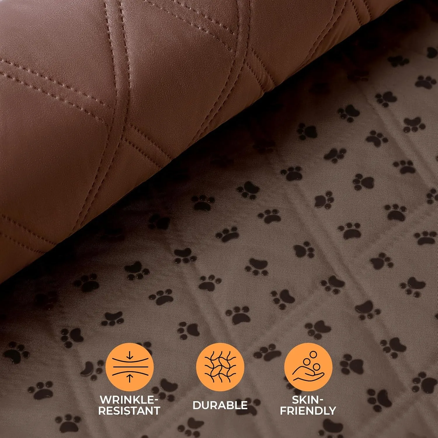 Luciphia 100% Waterproof Couch Cover Blanket for Dogs Anti-Slip Pet Couch Protector Sofa Mat Puppy Cat Blanket with Non-Slip Bottom, Coffee Brown, 30x70 Inch