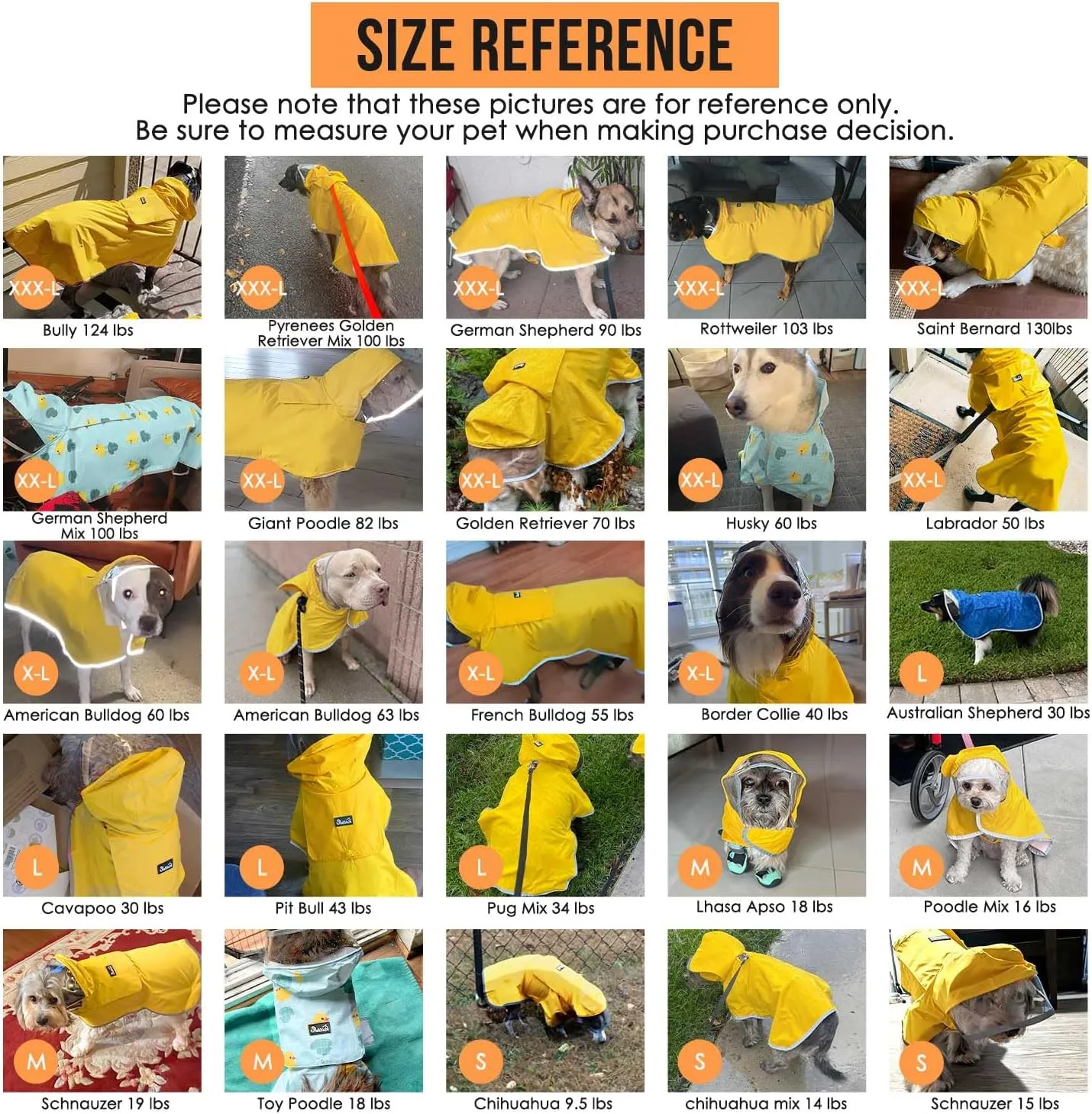 Lukovee Dog Raincoat, Adjustable Dog Rain Jacket with Clear Hooded Double Layer for Large Medium Small Dogs Puppies, Waterproof Rain Coat Poncho with Reflective Storage Pocket & Rim(VL,L)