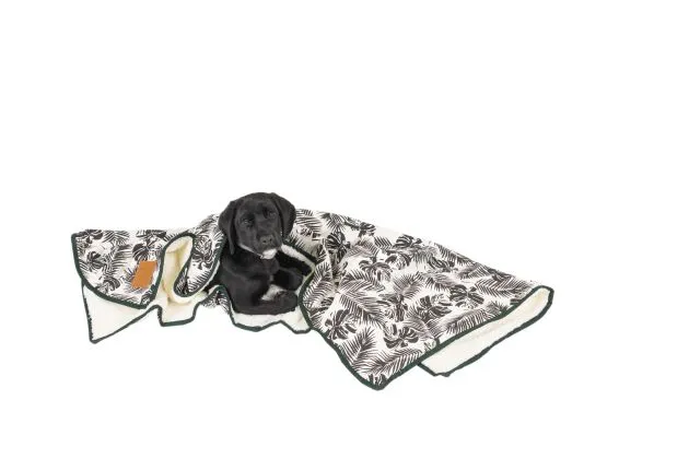 Mog and Bone Luxury Blanket - Black Leaf