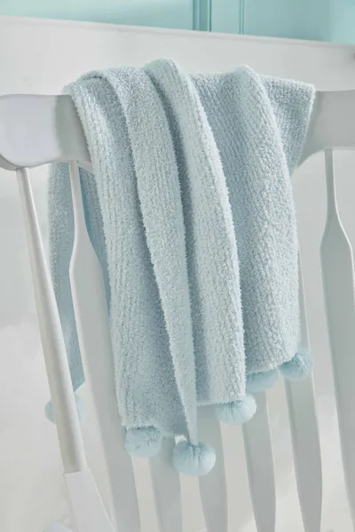 Mud Pie Blue Chenille Blanket