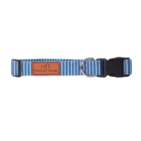 Oscar & Friends Teal Stripe Collar  - Small