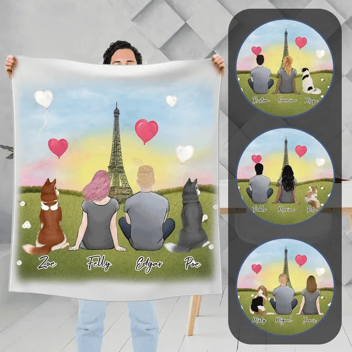 Paris Personalized Pet & Owner Blanket