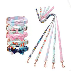 PAWS ASIA Manufacturers Western Style Luxury Colorful Pattern Removable Bow Tie Dog Collars