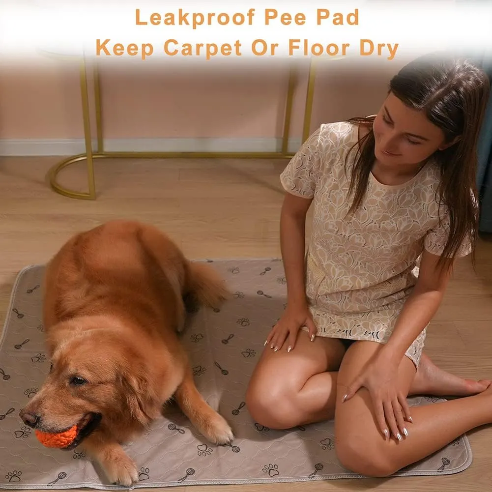 Peepeego 2Pack Pee Pads for Dogs Reusable Free Dog Comb, Waterproof Rug 36x48, Absorbent Puppy Pads Washable, Non Slip Protector for Bed Couch Carpet