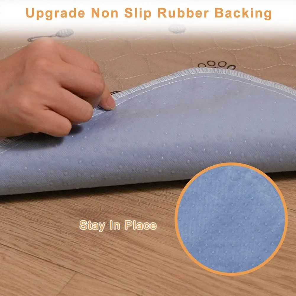 Peepeego 2Pack Pee Pads for Dogs Reusable Free Dog Comb, Waterproof Rug 36x48, Absorbent Puppy Pads Washable, Non Slip Protector for Bed Couch Carpet