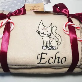 Personalised Cat fleece blanket
