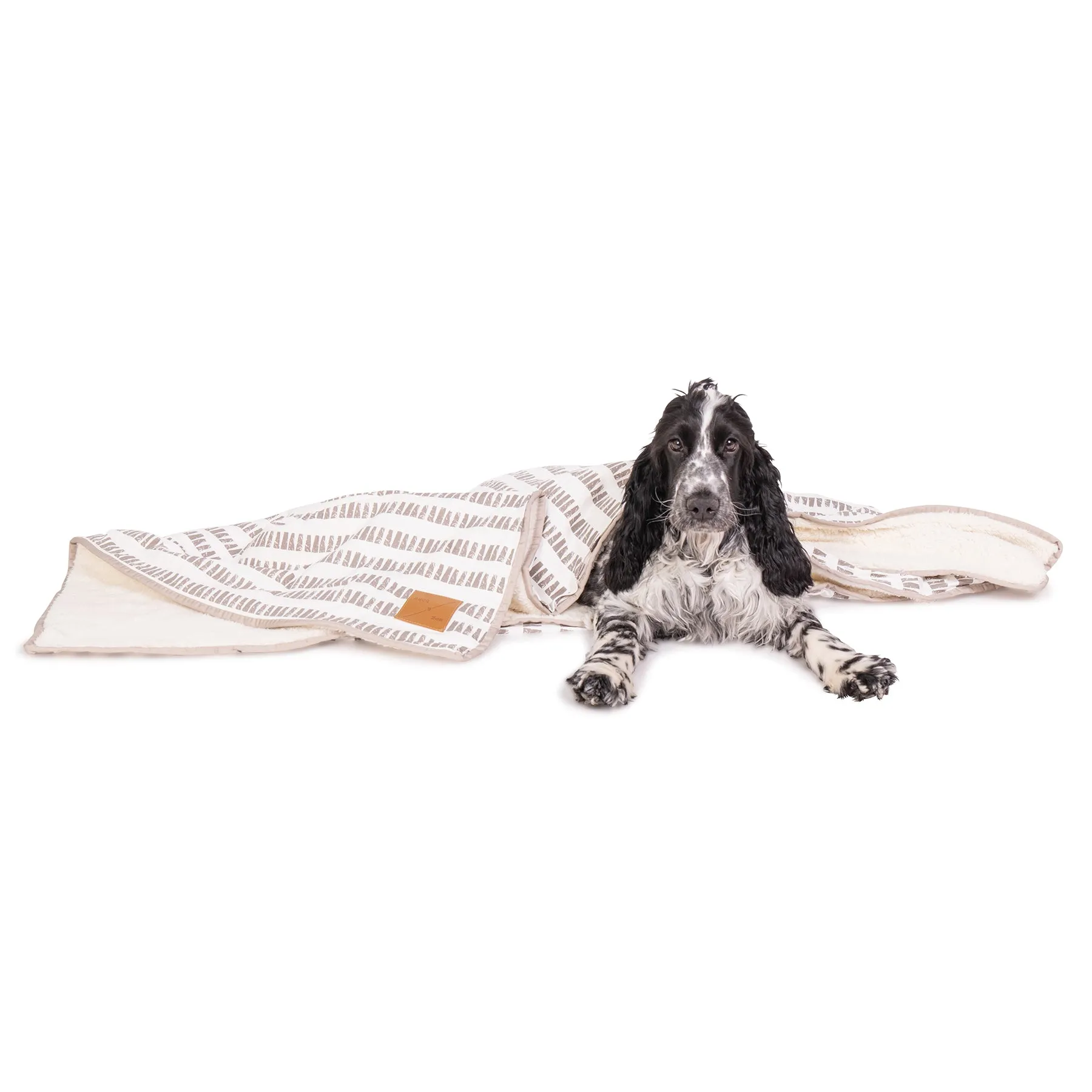 Pet Blanket with Fleece - Latte Mosaic Print
