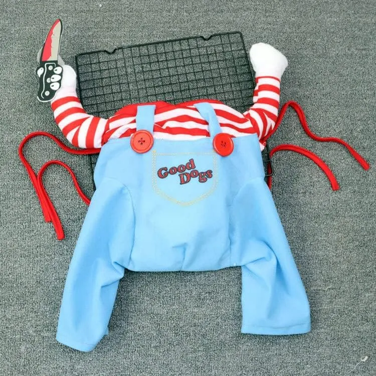 Pet Deadly Doll Dog & Cat Cosplay Costume for Small & Medium Pets - Adjustable Halloween & Christmas Dog Costume