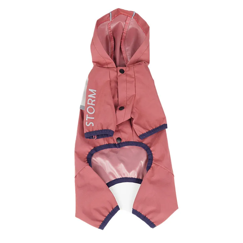 Pet Dog Clothing | Rainproof, Breathable, Portable Reflective Printing Four-Legged Raincoat for Dogs and Cats