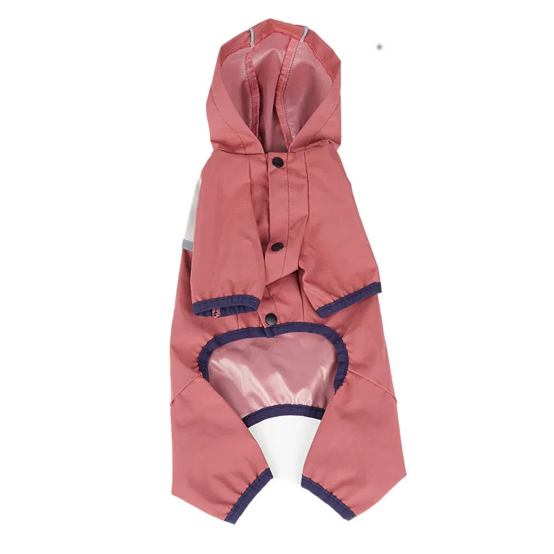Pet Dog Clothing | Rainproof, Breathable, Portable Reflective Printing Four-Legged Raincoat for Dogs and Cats