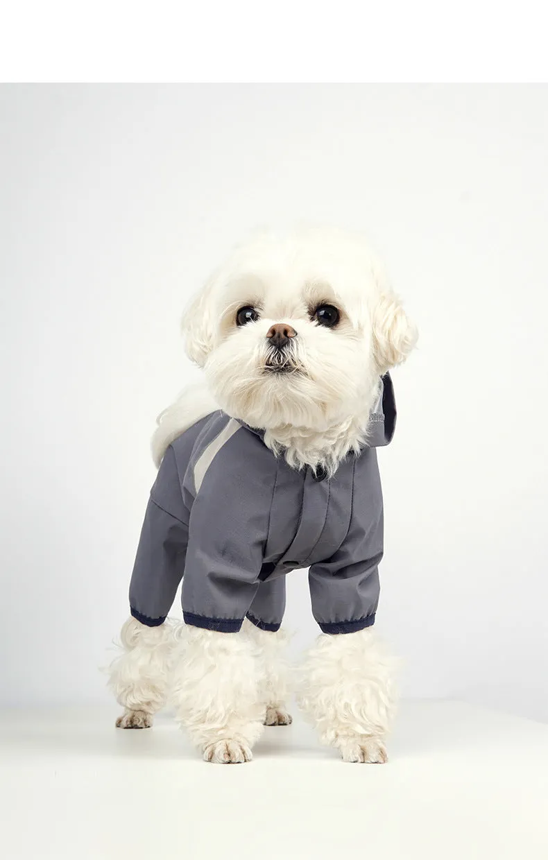 Pet Dog Clothing | Rainproof, Breathable, Portable Reflective Printing Four-Legged Raincoat for Dogs and Cats