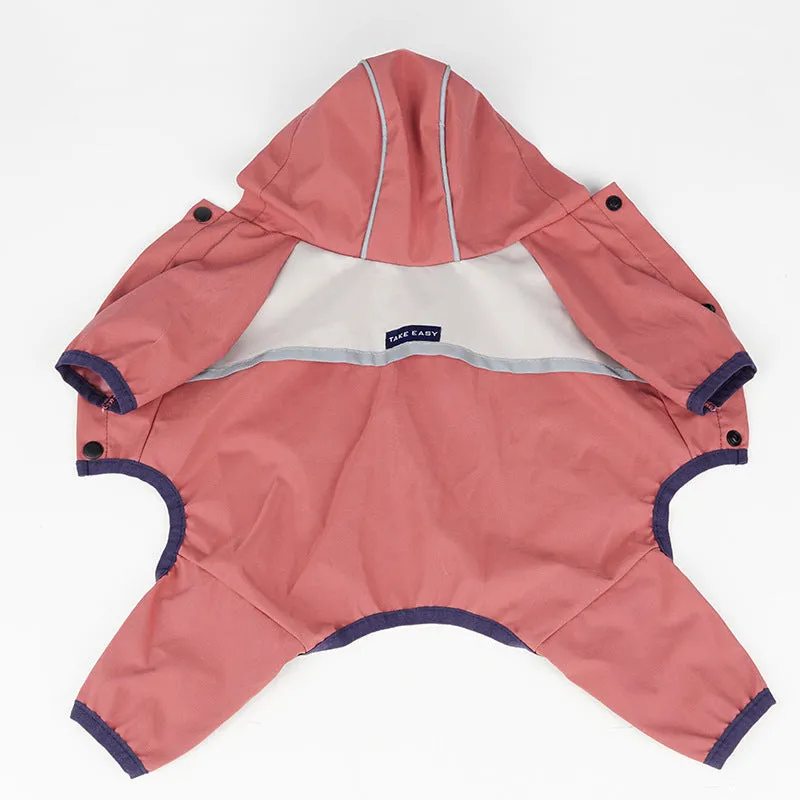 Pet Dog Clothing | Rainproof, Breathable, Portable Reflective Printing Four-Legged Raincoat for Dogs and Cats