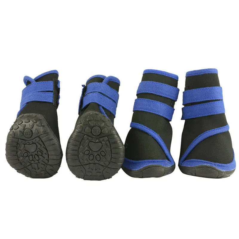 Pet Dog WaterProof Rain Shoes Boots Socks Non-slip Rubber Shoes Blue stripes
