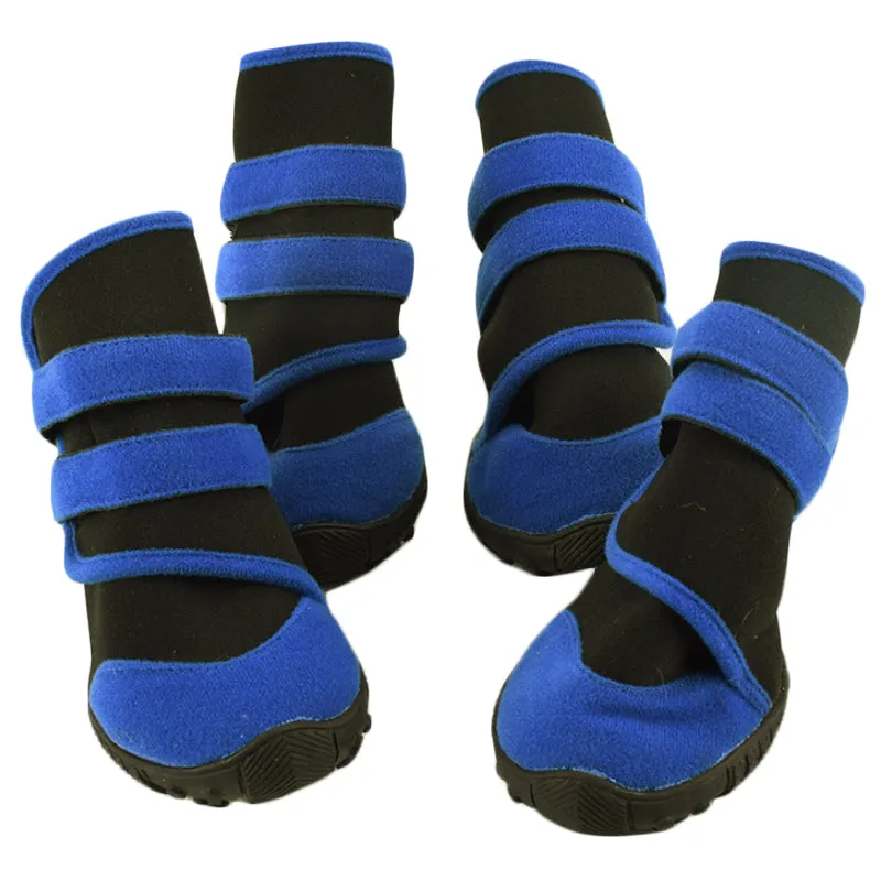 Pet Dog WaterProof Rain Shoes Boots Socks Non-slip Rubber Shoes Blue stripes