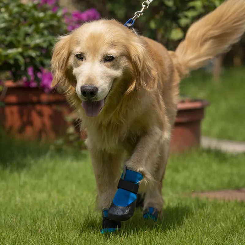 Pet Dog WaterProof Rain Shoes Boots Socks Non-slip Rubber Shoes Blue
