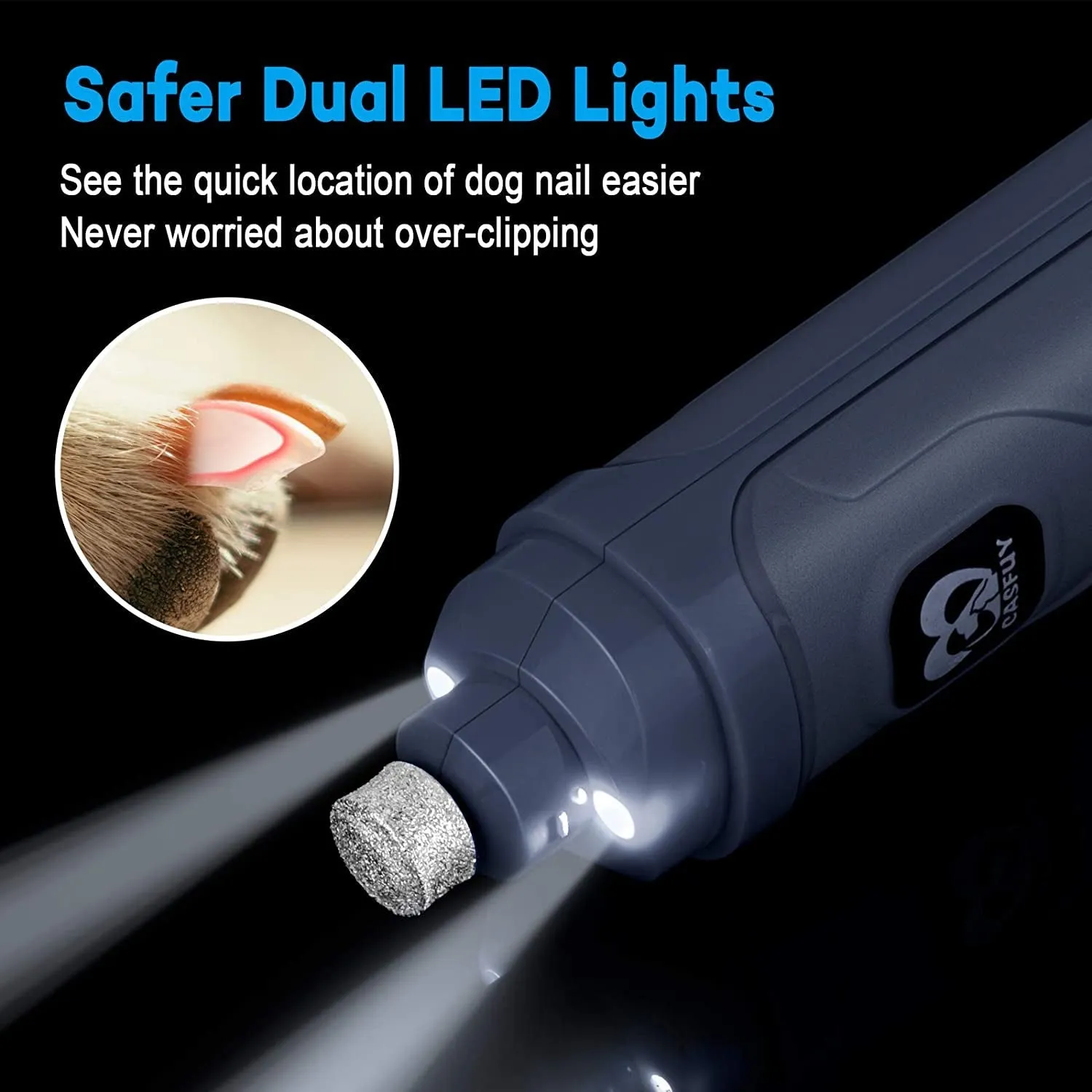 Pet Grooming Nail Trimmer with 2 LED Light