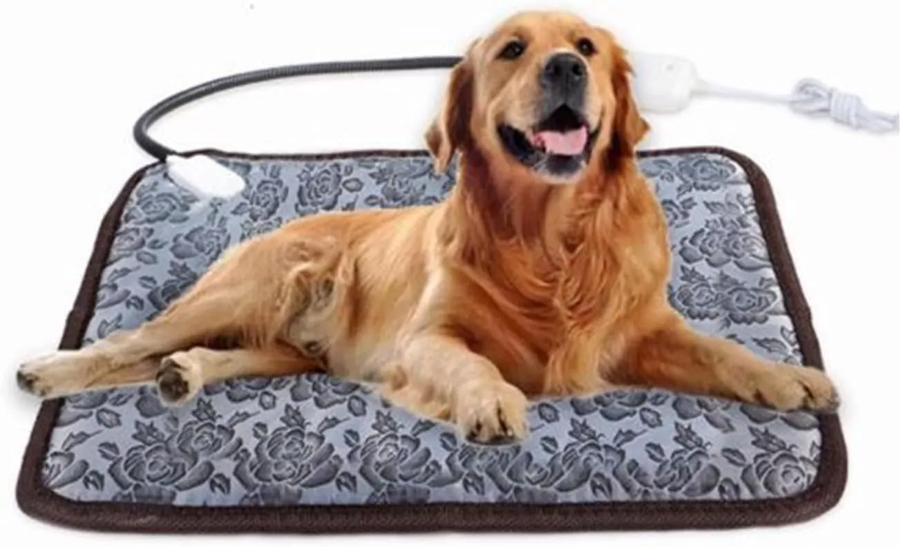 Pet Heating Pad,Electric Heated Pad for Dog Cat, Warm Mat Waterproof Dogs Cats Beds with Constant Temperature,Chew Resistant Cord,Comfortable Heater Heater Blanket Puppy and Kitten 17.7"x 17.7"x0.39