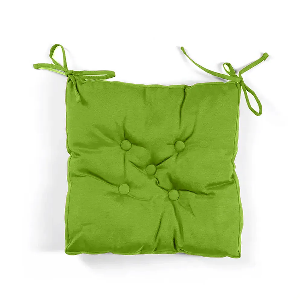 Premium Green Chair Pads with Ties suitable for Dining Room For Indoor Outdoor Garden Patio Kitchen Office Chairs